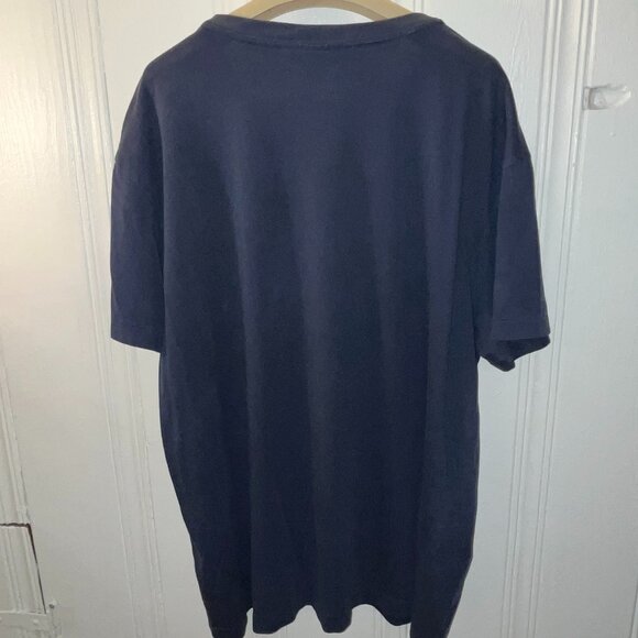 RALPH LAUREN V-Neck Short Sleeve Navy Blue T-Shirt Red Pony D&G Boss Lacoste M - Picture 6 of 7